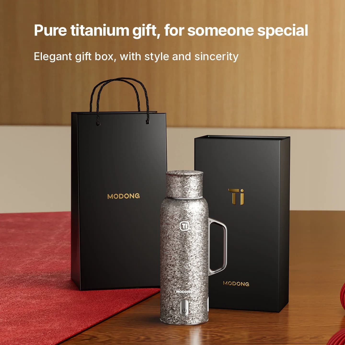 Tasse isotherme en titane pur avec affichage de la température, 601-700ml