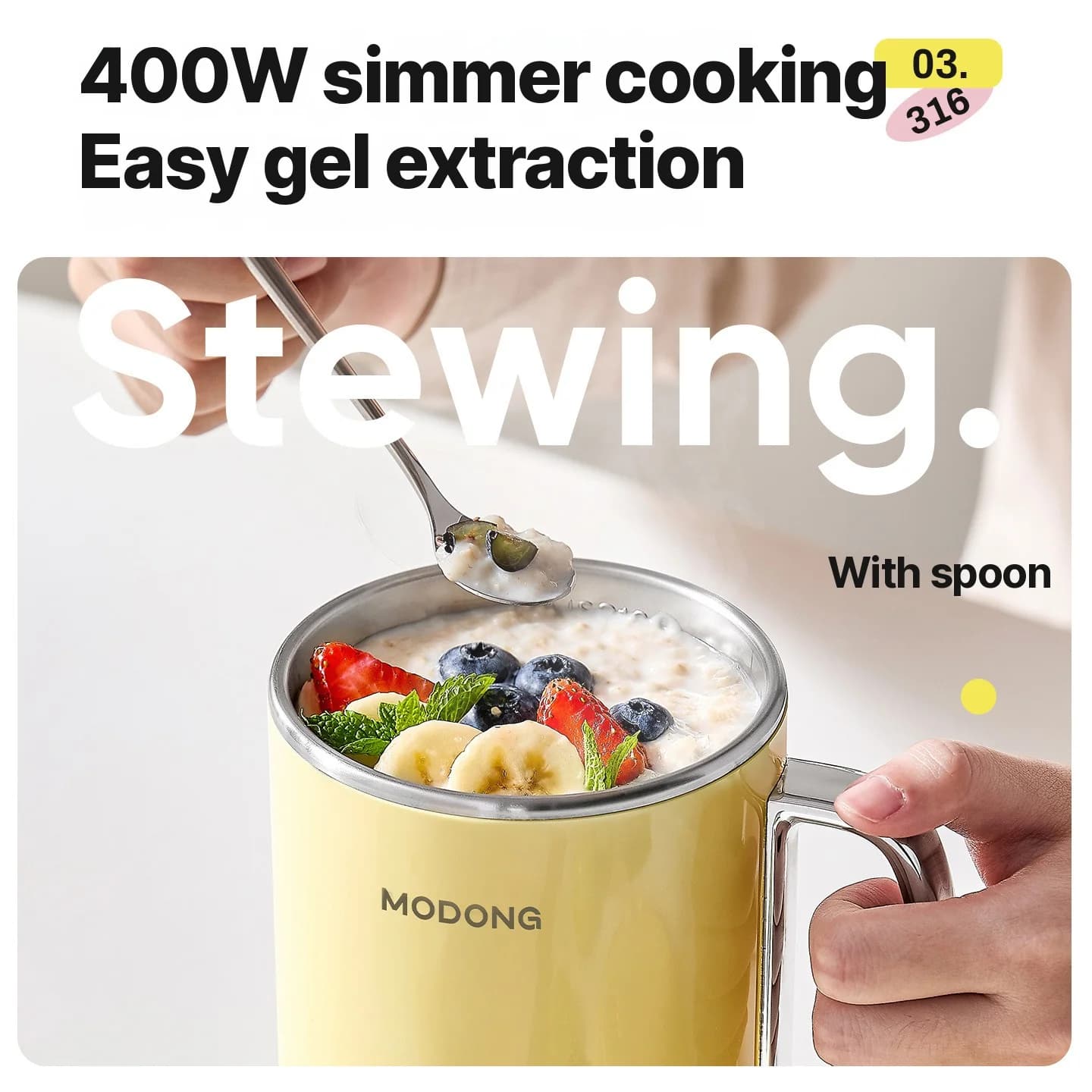 Mini cuiseur électrique à porridge 1L sous 220V commande tactile