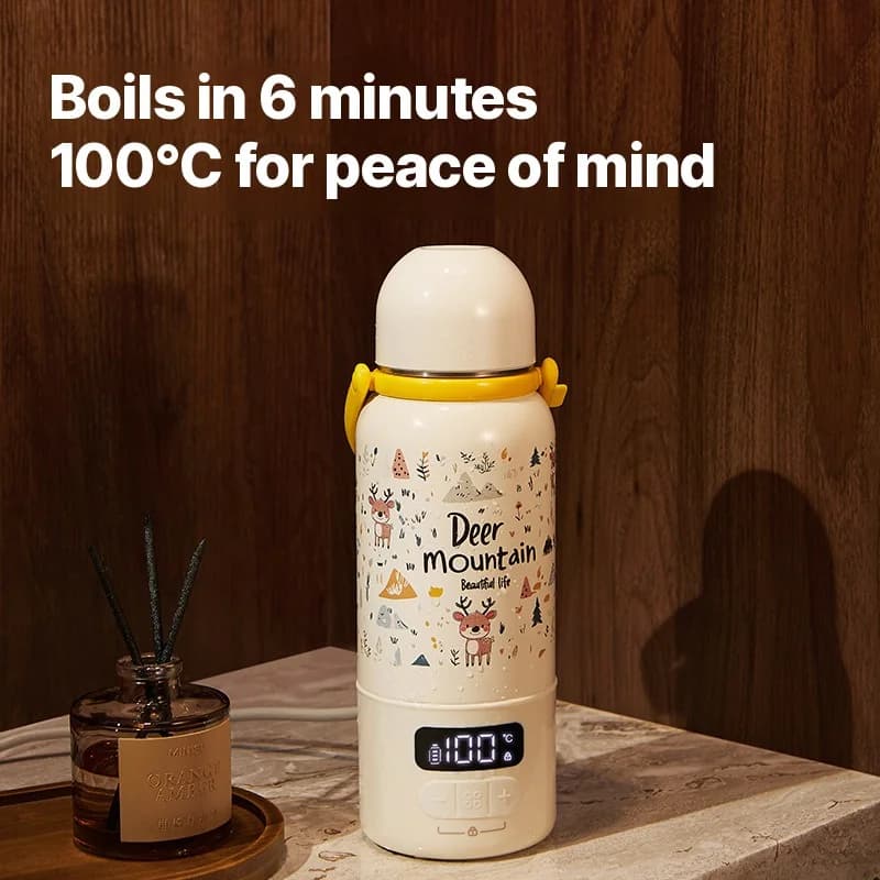Tasse chauffante électrique portable avec ébullition à 100°C et thermostat