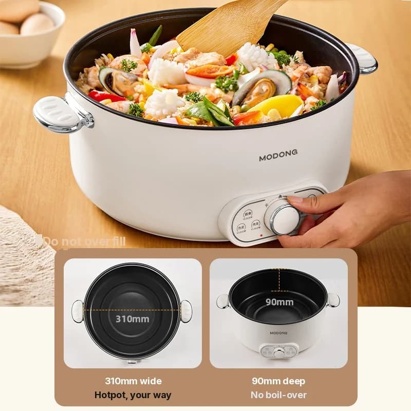 Cuiseur électrique à fondue 6L 7L 8L avec cuiseur vapeur, 220V