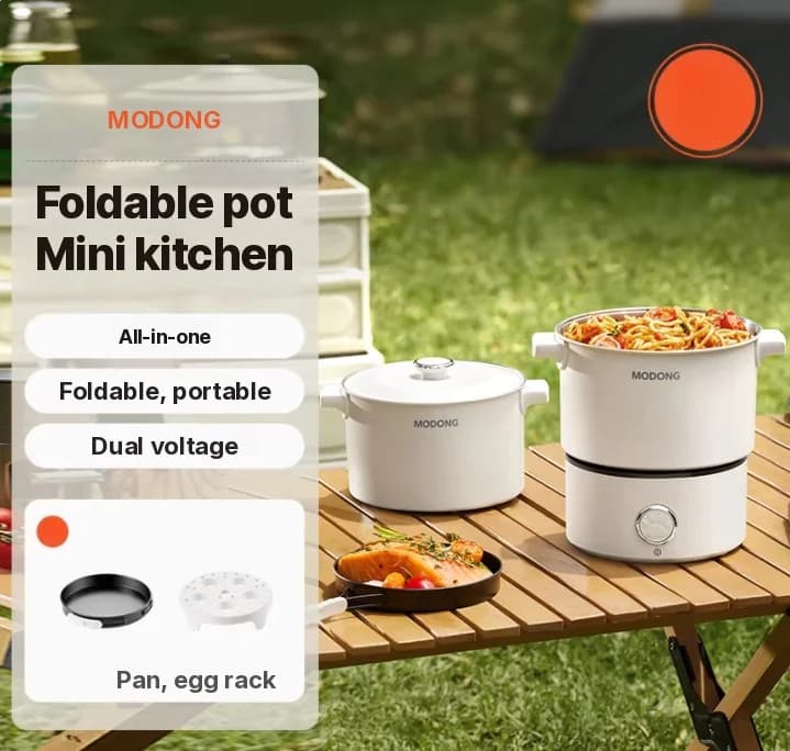 Casserole électrique pliable portable 110V-220V 550W/700W