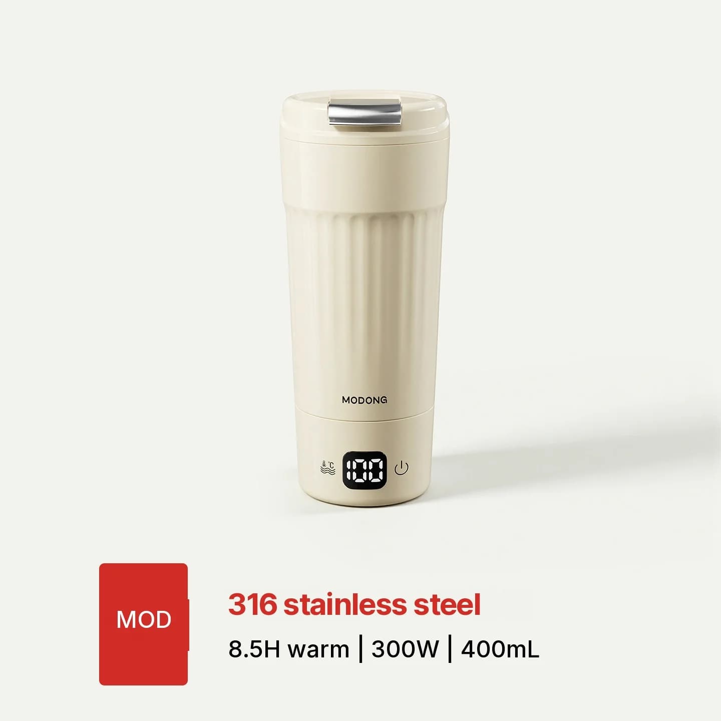 Tasse chauffante électrique portable, 400mL, 7 réglages de température