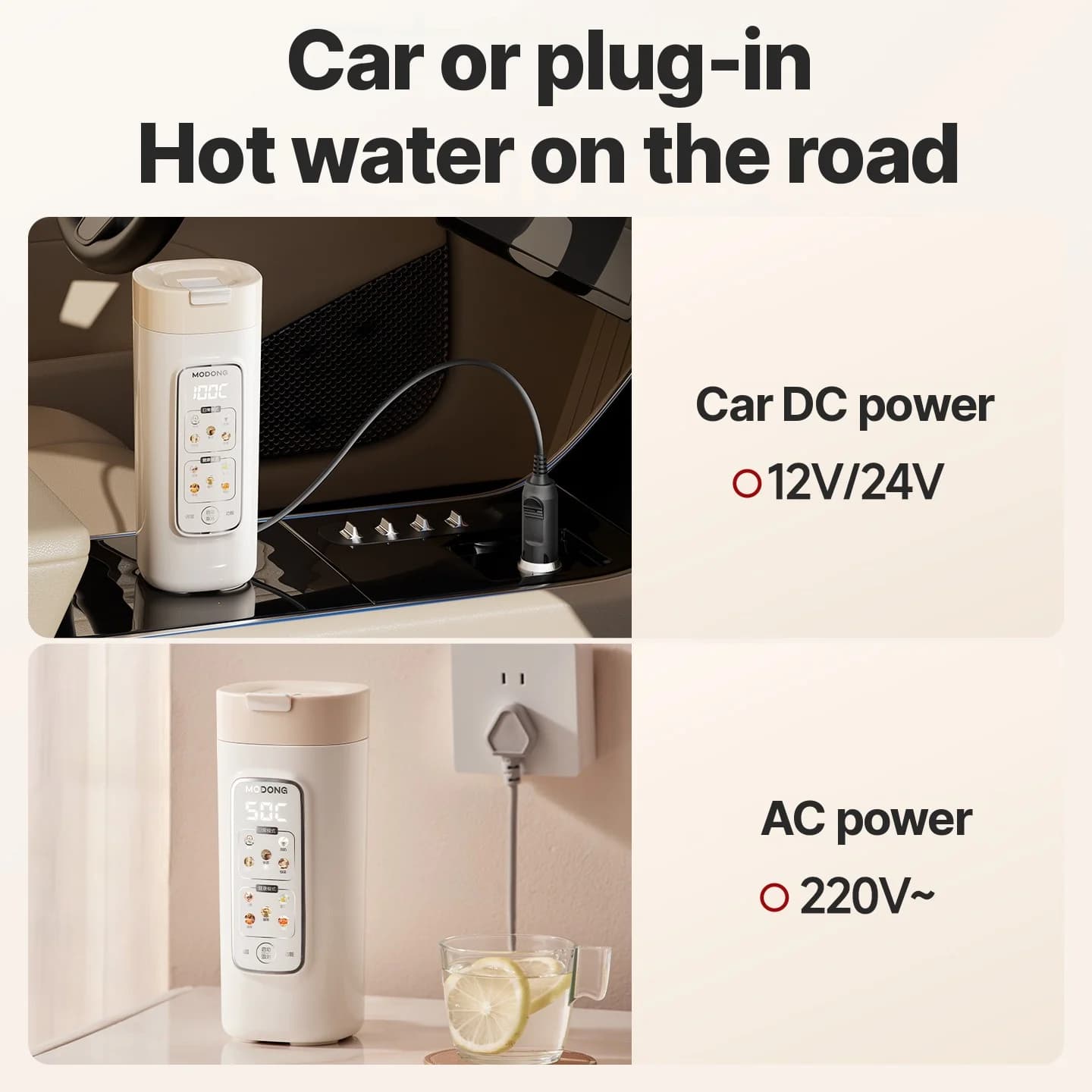 Tasse chauffante électrique portable avec contrôle de température
