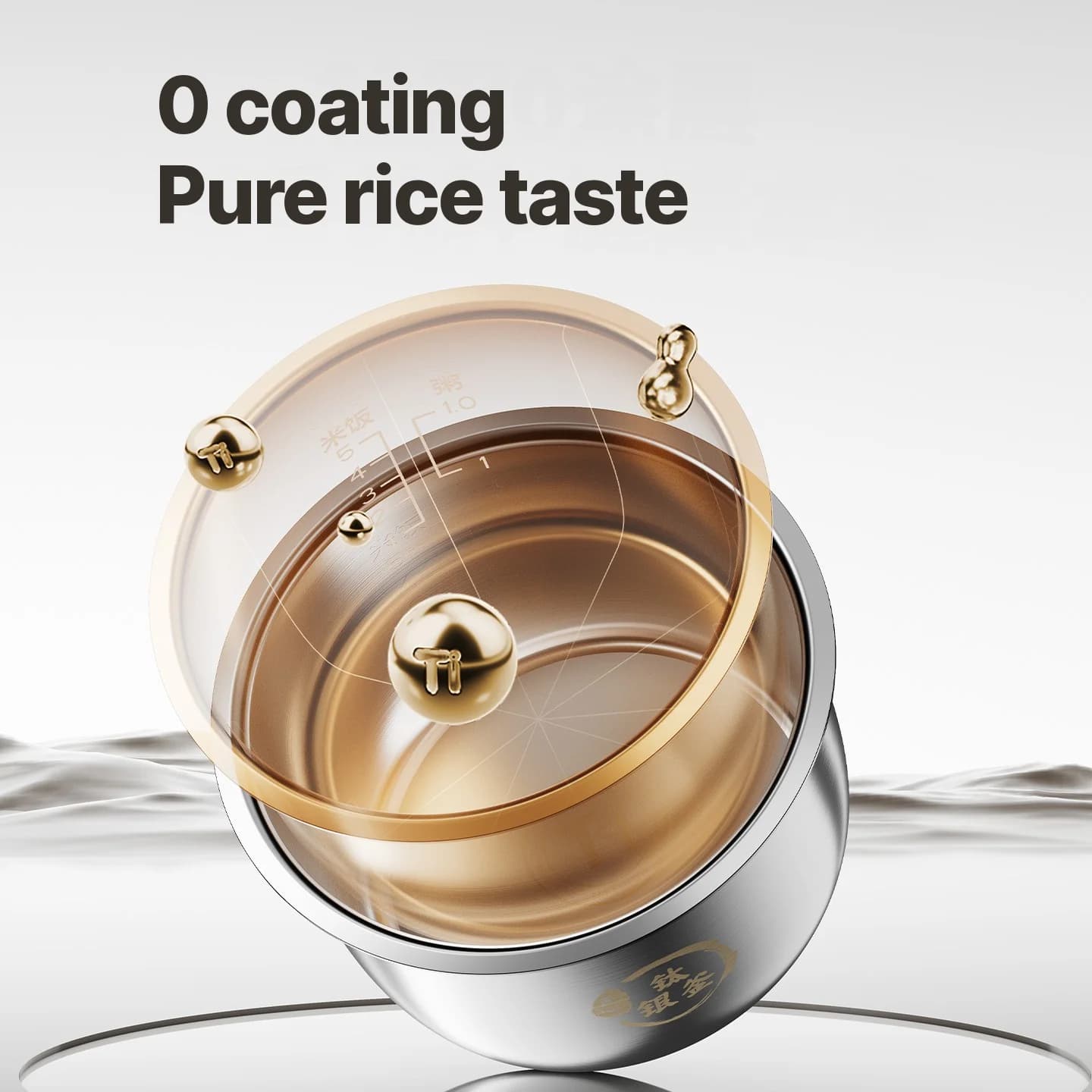 Cuiseur à riz électrique 3L avec cuve intérieure en titane, maintien au chaud