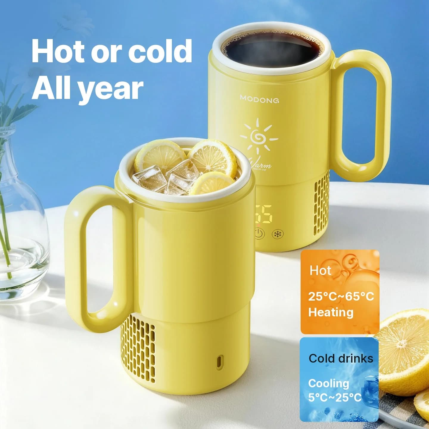 Mini tasse chauffante et rafraîchissante 450mL 36W commande tactile