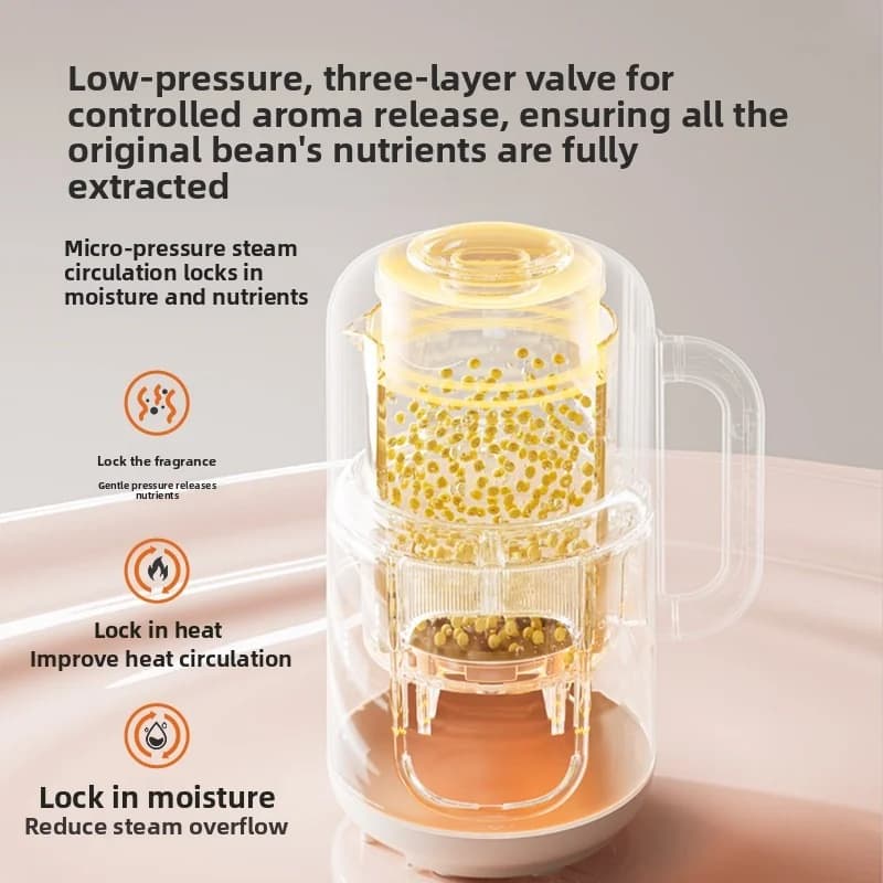 Blender chauffant 1,2 L à commande tactile, corps en verre