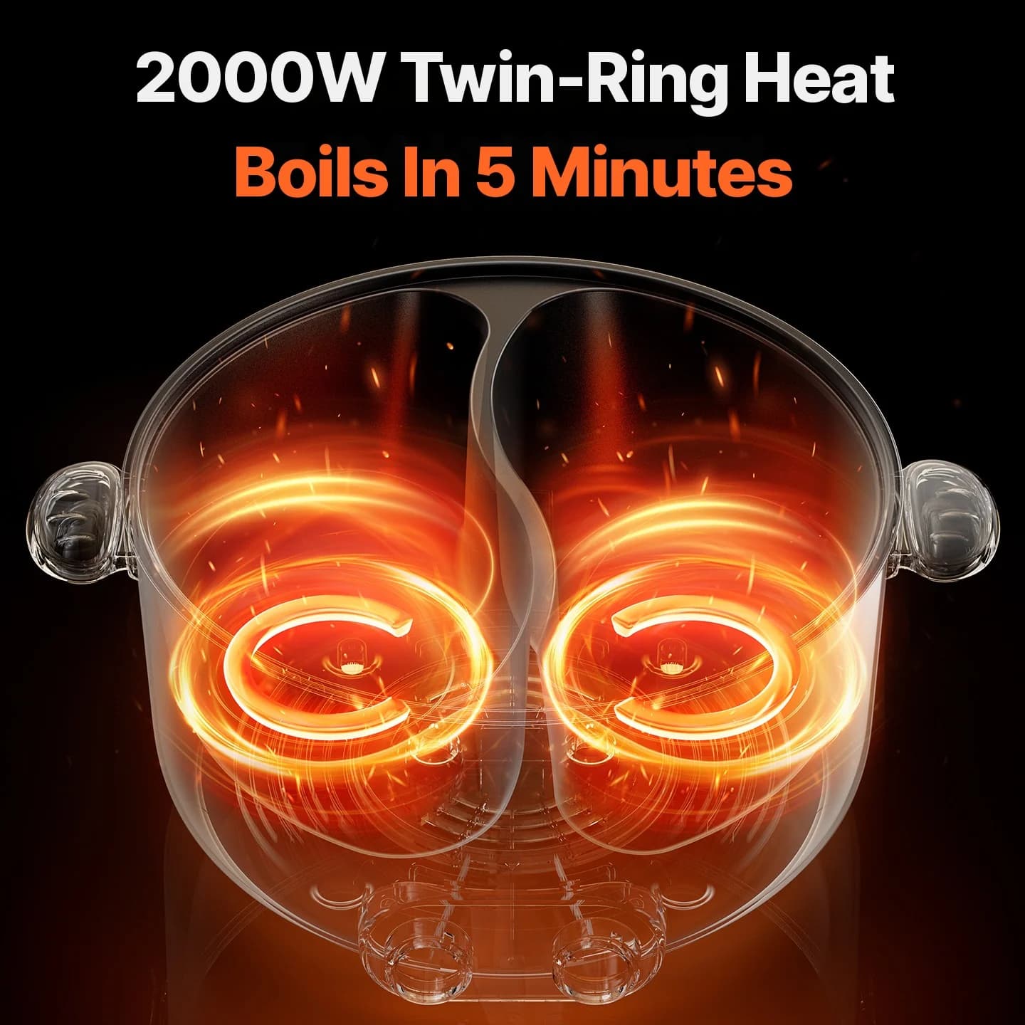 Hot pot électrique 6L à double zone avec contrôle indépendant de la température