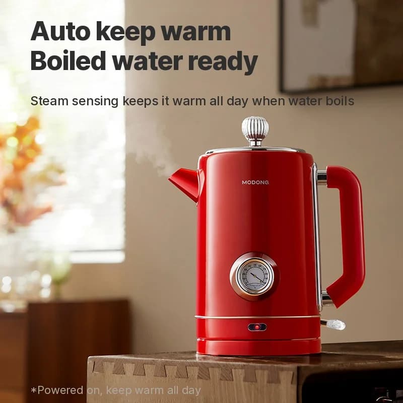 Bouilloire électrique en acier inoxydable 304 1.8L maintien au chaud 1500W