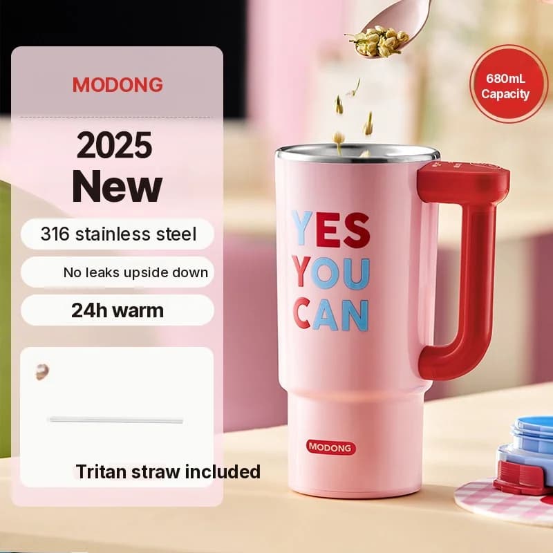 Tasse chauffante électrique portable avec intérieur en acier inoxydable 680ml