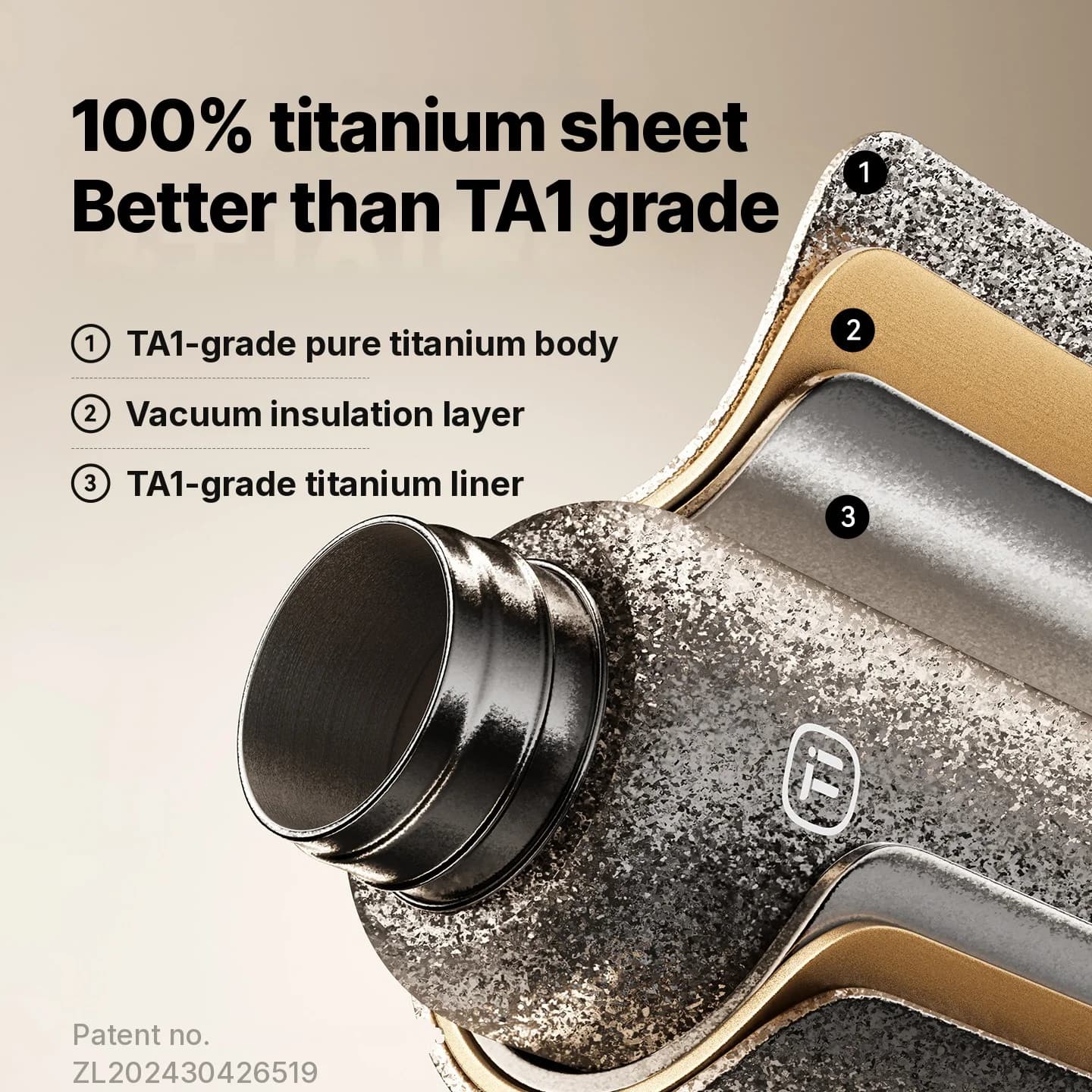 Tasse chauffante électrique en titane 1L pour voiture et maison