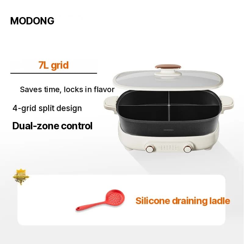 Hot pot électrique 7L avec séparateur ou quatre compartiments, 220V, marmite divisée