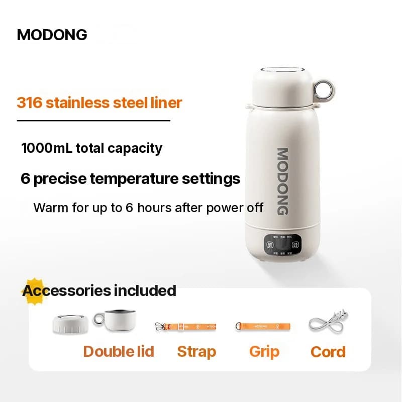 Bouilloire de voyage électrique portable 1L en acier inoxydable 304 ou 316