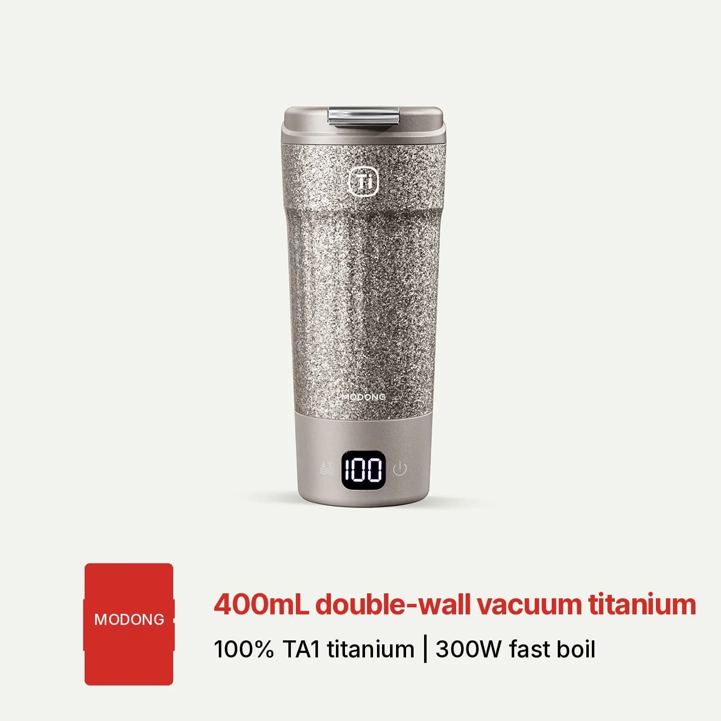 Tasse chauffante électrique portable en titane 400ml affichage de température