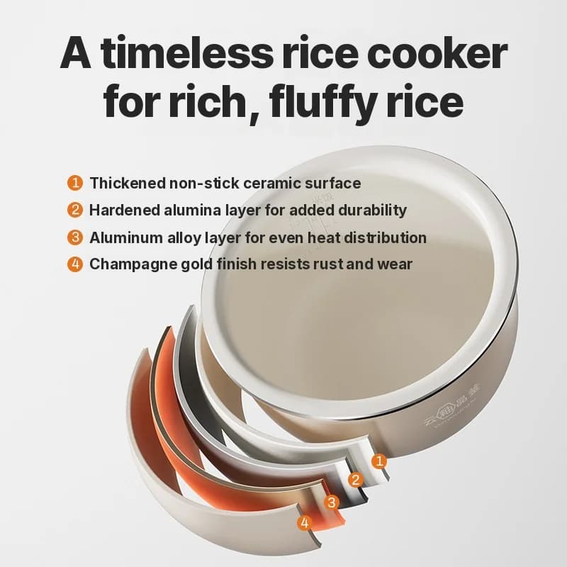 Cuiseur à riz électrique 3L avec cuve intérieure en céramique, 600W