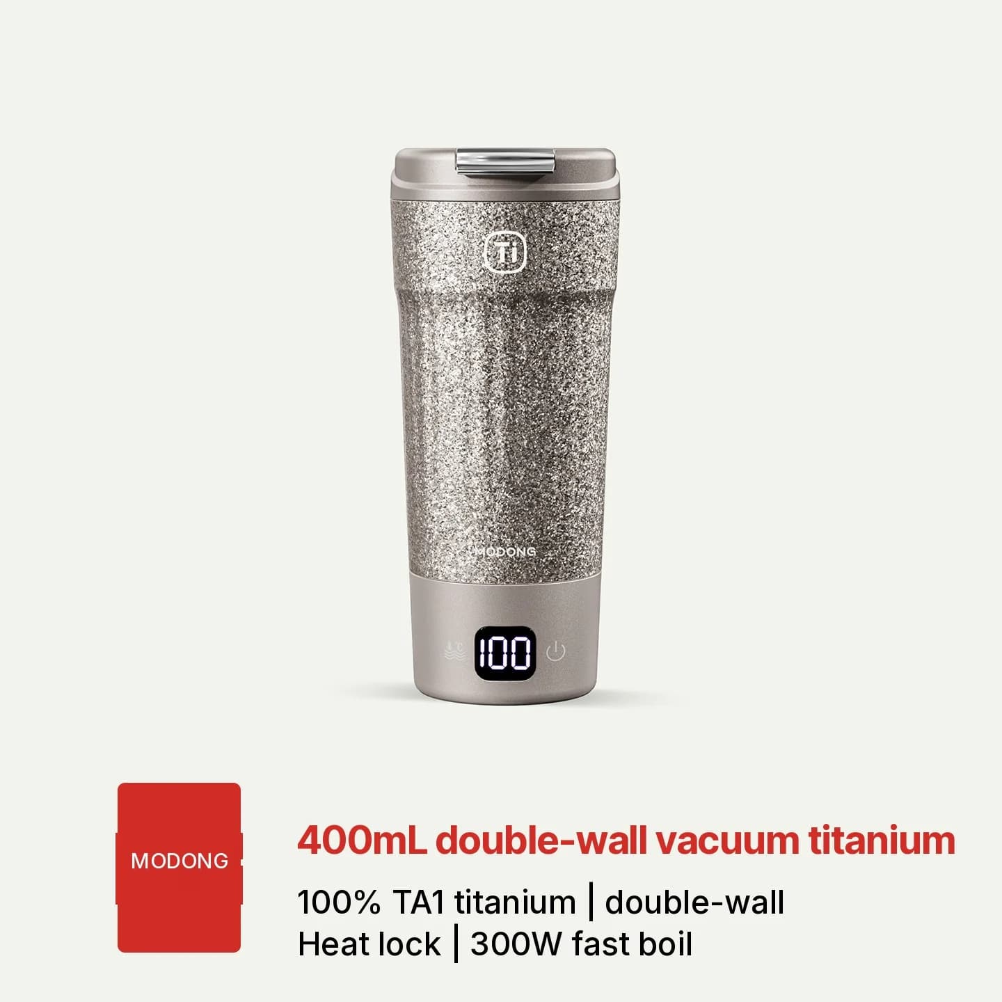 Tasse de voyage électrique en titane 400ml avec affichage de température