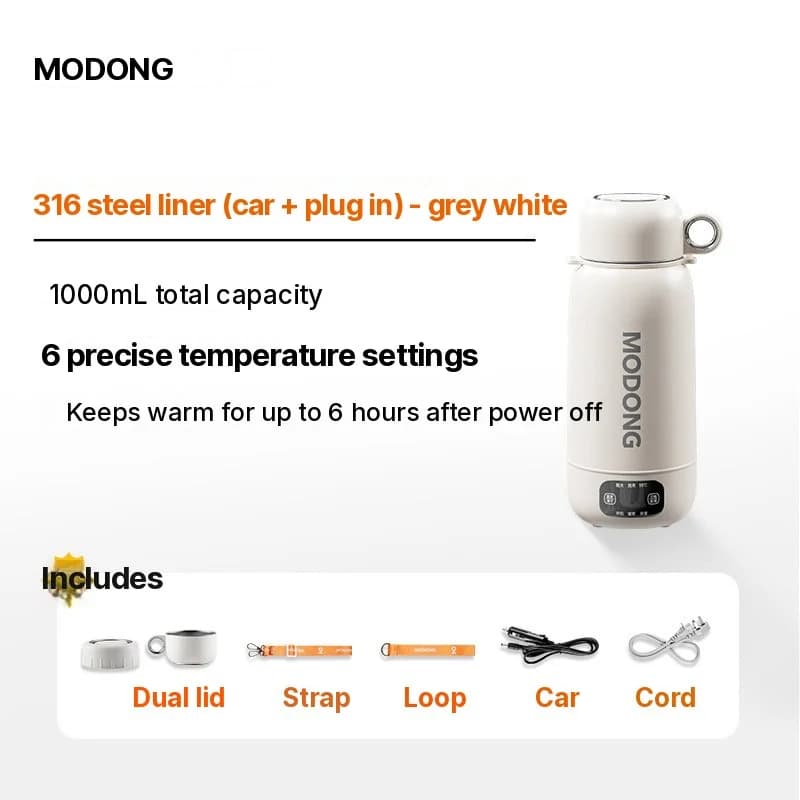 Bouilloire de voyage électrique portable 1L en acier inoxydable 304 ou 316
