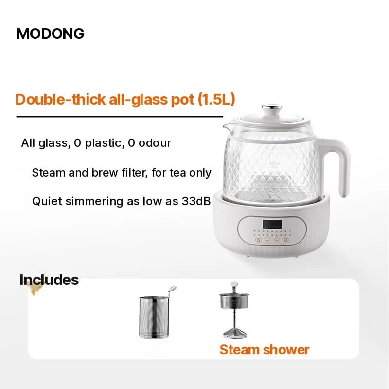 Bouilloire électrique en verre à thermostat