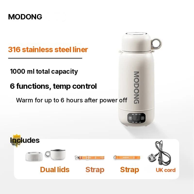 Bouilloire de voyage électrique portable 1L en acier inoxydable 304 ou 316