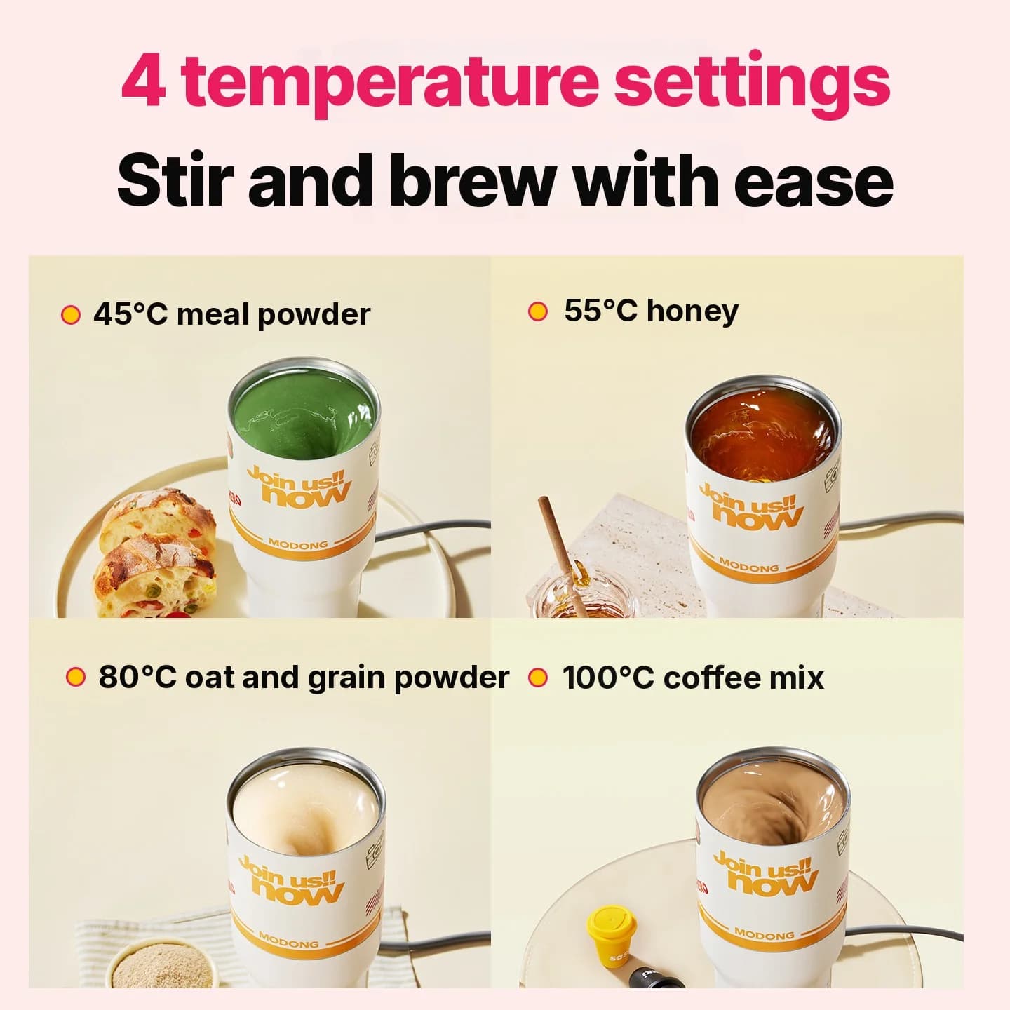 Tasse chauffante électrique avec fonction d'agitation, portable 220V