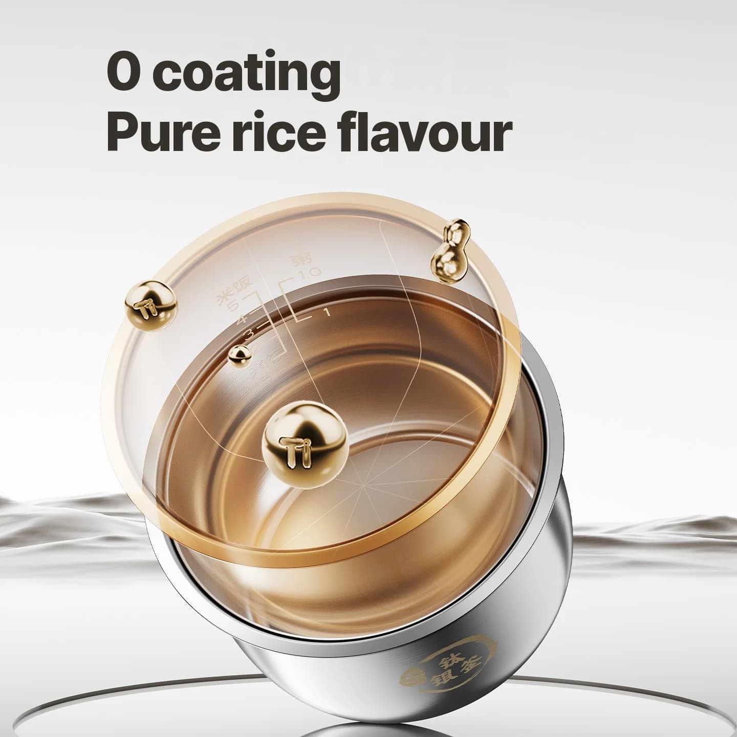 Cuiseur à riz électrique 3L avec cuve intérieure en titane, maintien au chaud