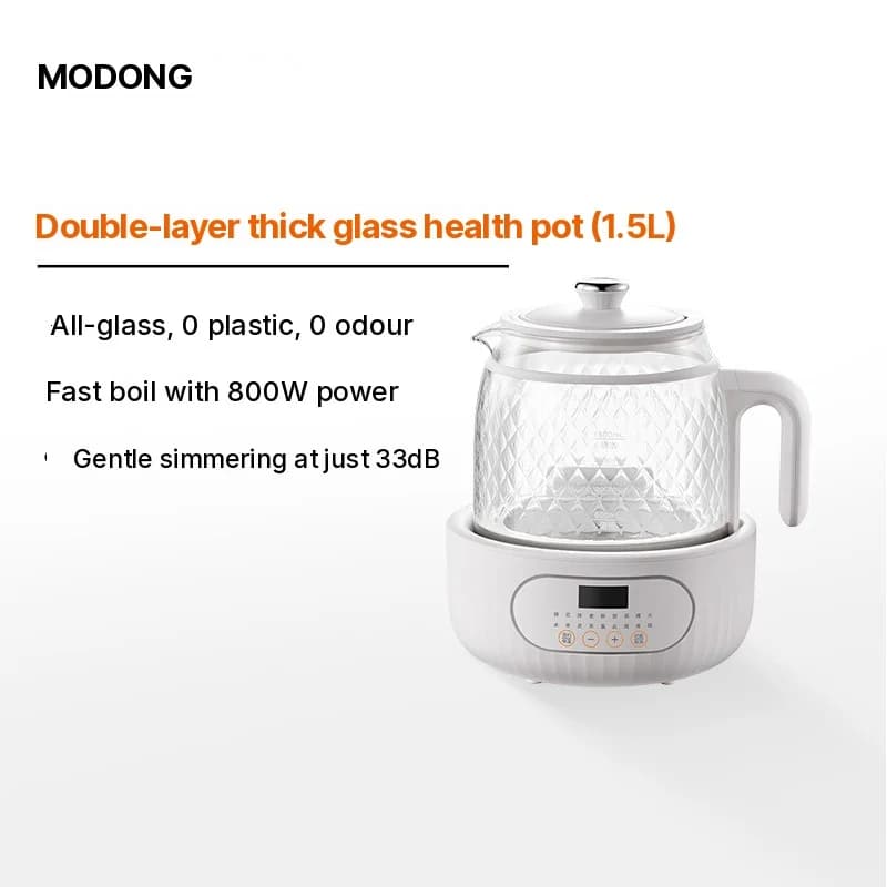 Bouilloire électrique en verre avec maintien au chaud thermostatique