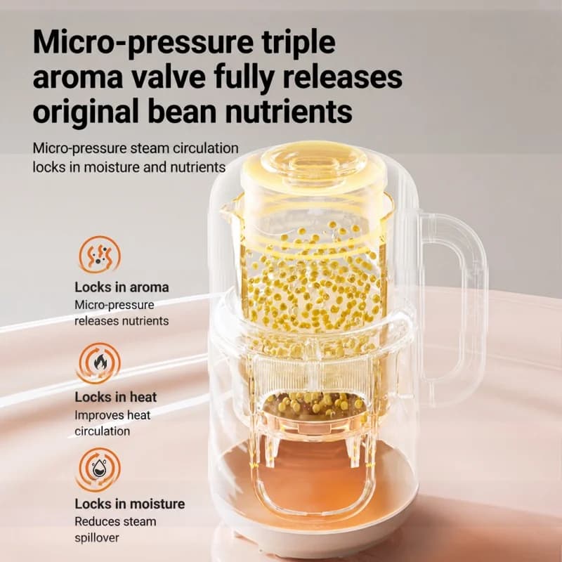 Blender chauffant 1,2 L avec commande tactile, corps en verre