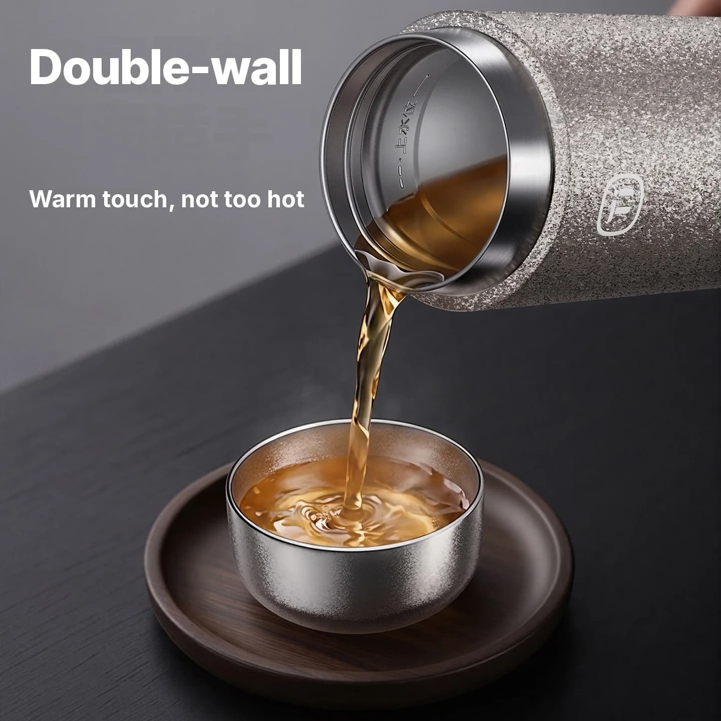 Service à thé gongfu en titane pur 55ml finition brute fait main