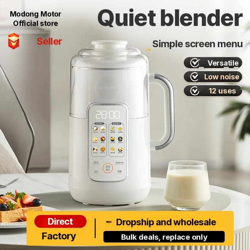 Blender chauffant avec capacité de 1,2 L, commande tactile, acier inoxydable