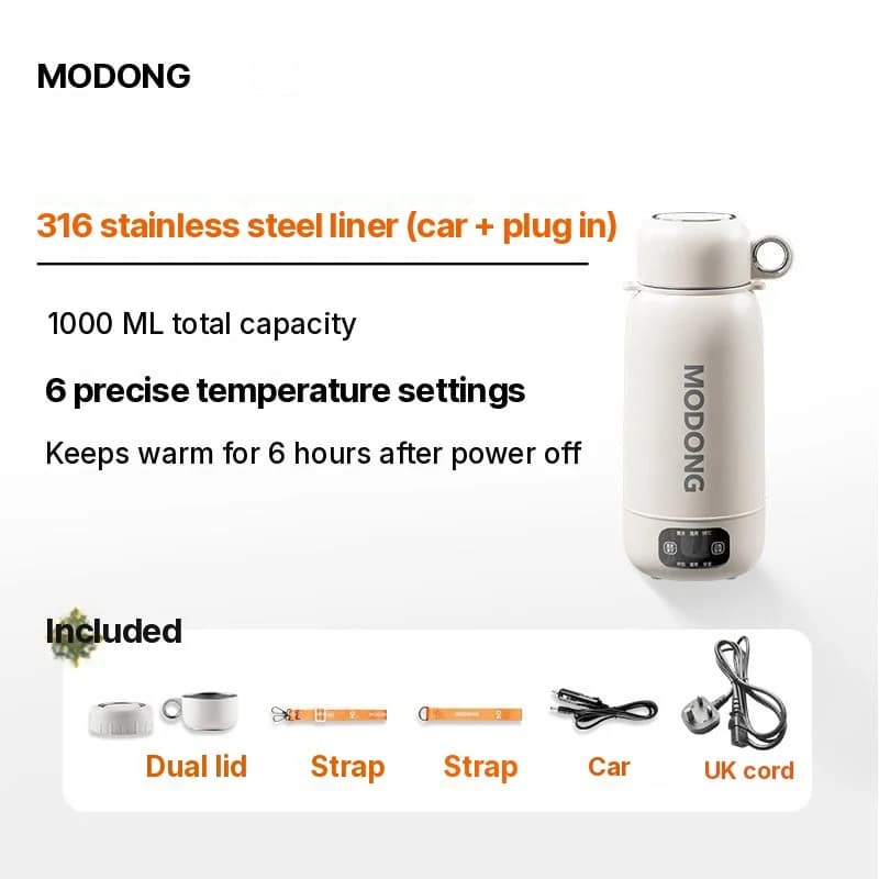 Bouilloire de voyage électrique portable 1L en acier inoxydable 304 ou 316