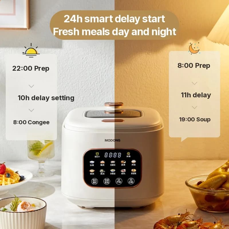 Cuiseur à riz électrique 3L avec fenêtre en verre et minuterie