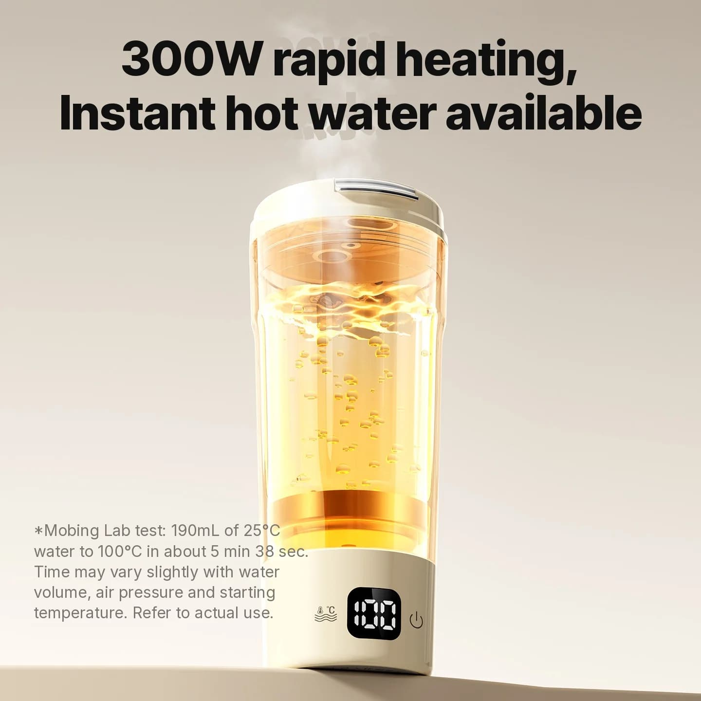 Tasse chauffante électrique portable, 400mL, 7 réglages de température