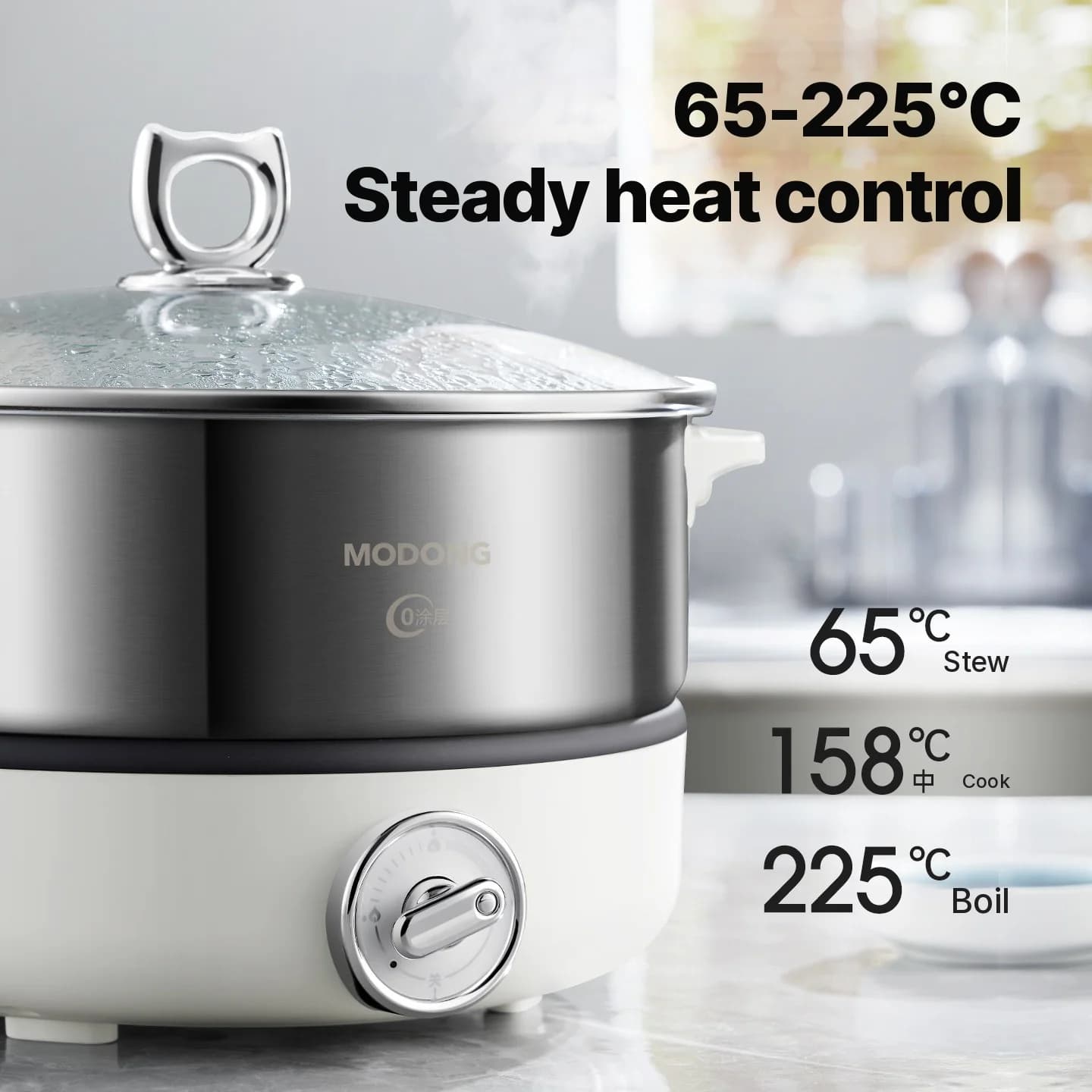 Marmite électrique séparée avec cuve intérieure en acier inoxydable 1500W