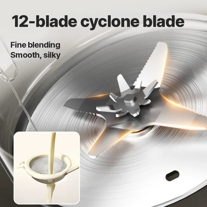 Blender chauffant 1.2L pour lait de soja avec cuve intérieure en acier inoxydable