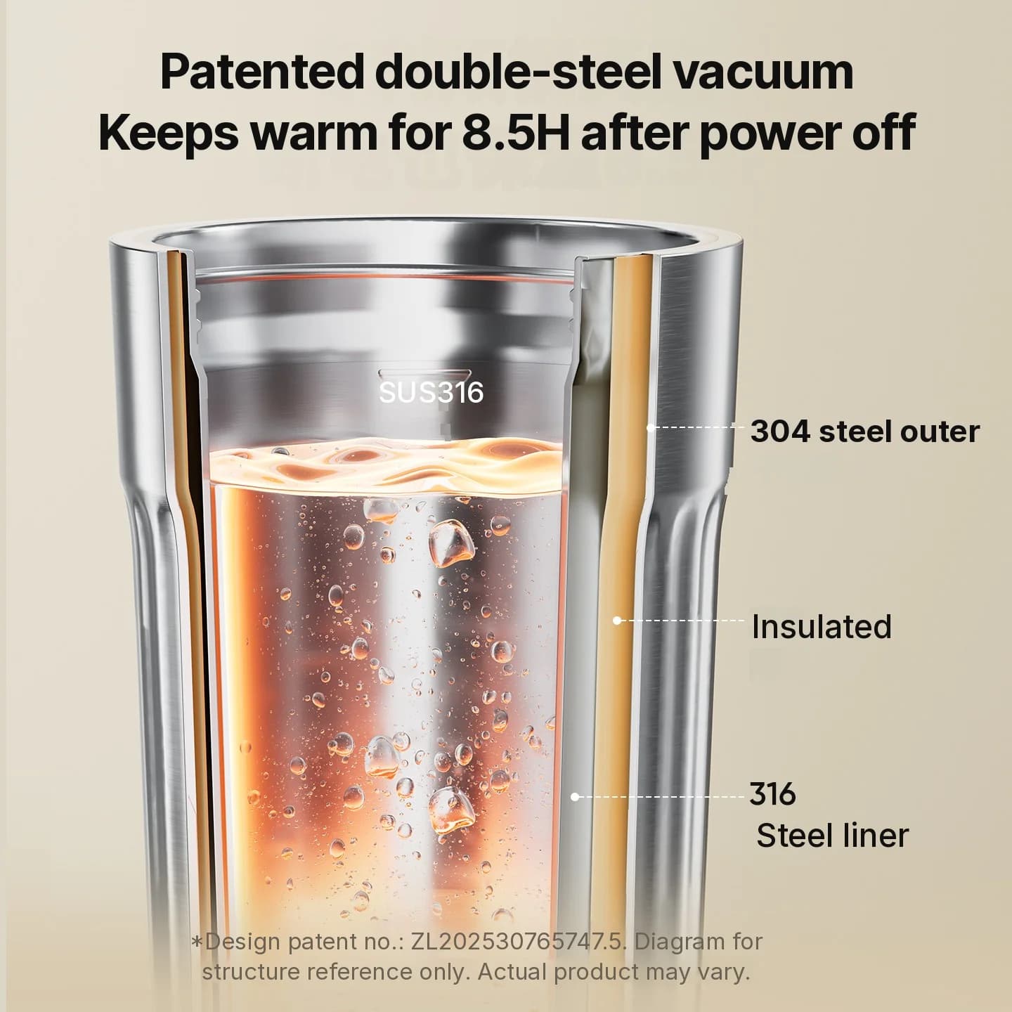 Tasse chauffante électrique portable, 400 mL, 7 réglages de température