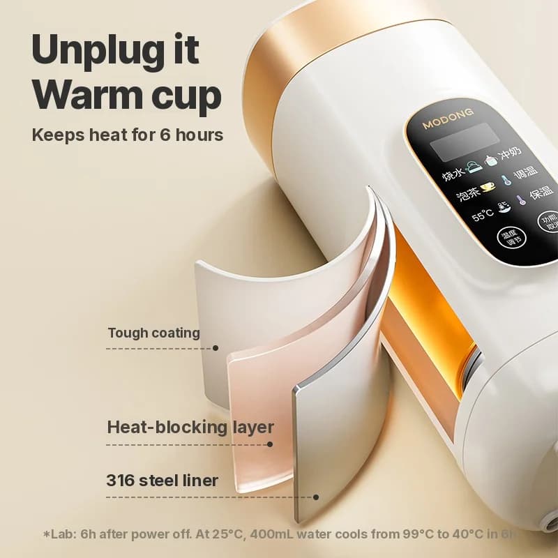 Tasse chauffante électrique portable avec contrôle de la température