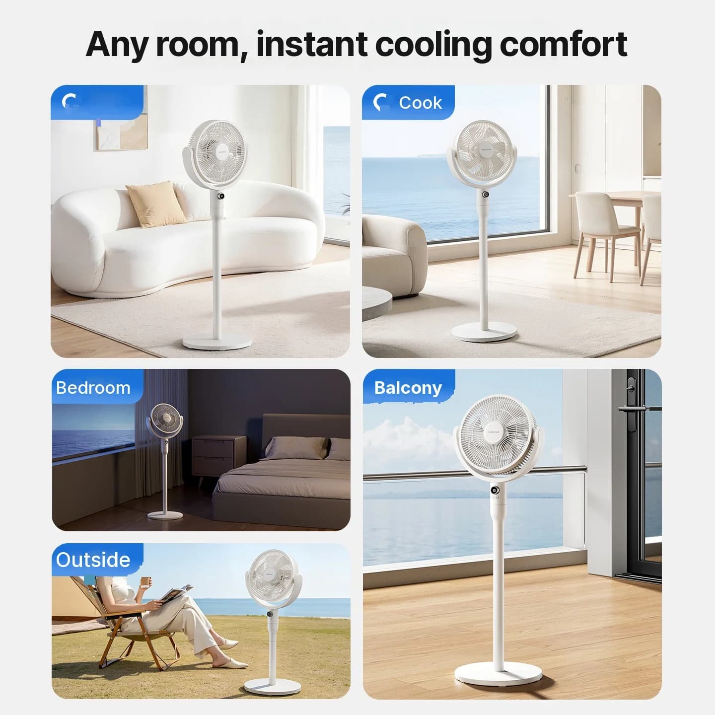 Ventilateur de circulation d'air de table avec commande vocale et oscillation