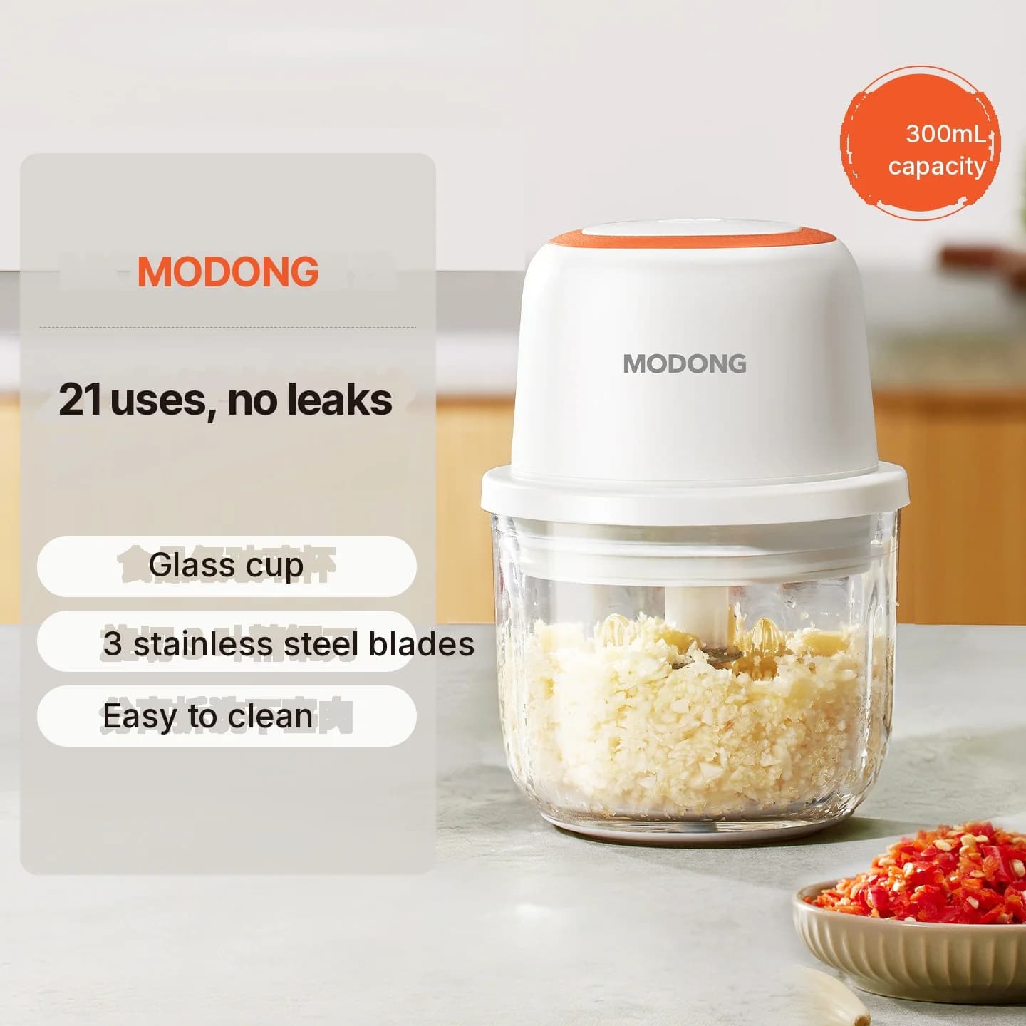 Hachoir à ail électrique Mini robot culinaire 300ml 5V 45W
