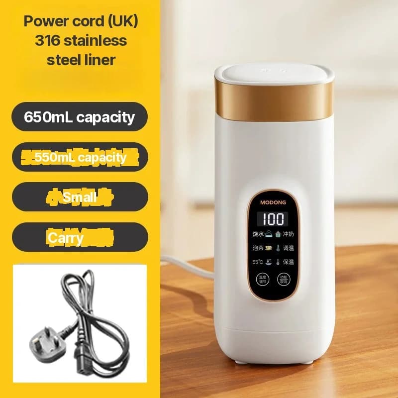 Tasse chauffante électrique portable 650ml avec revêtement intérieur 304 ou 316