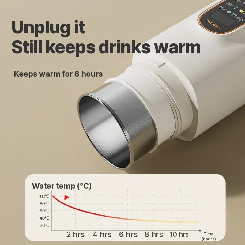 Tasse chauffante électrique portable avec fonction maintien au chaud