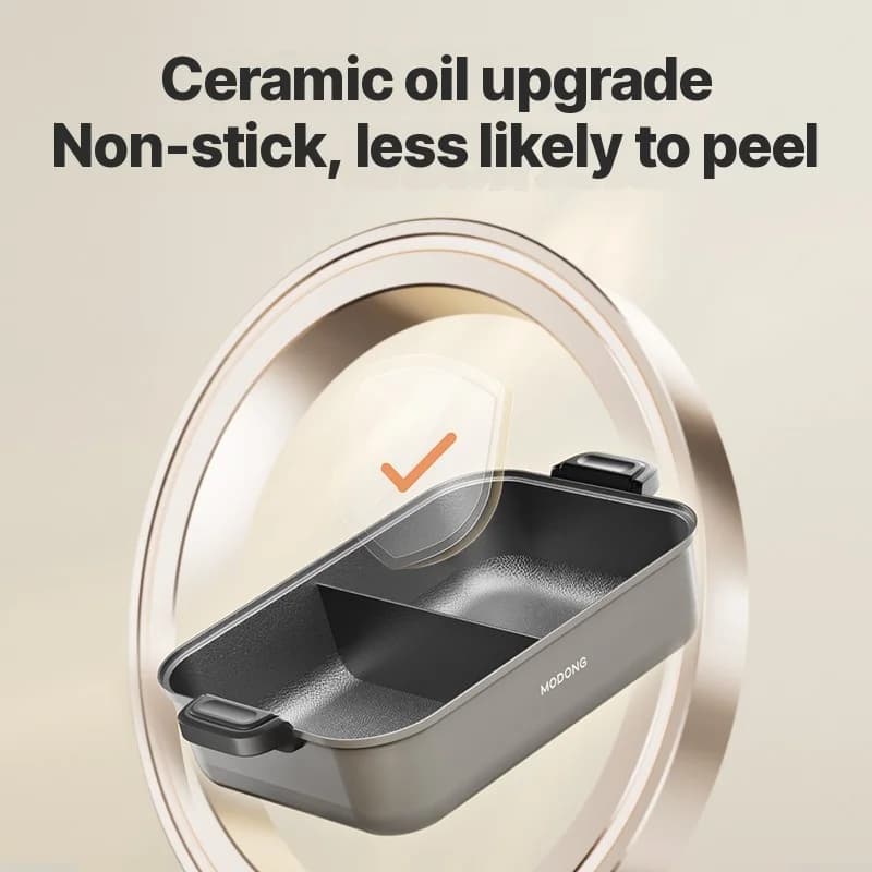 Marmite électrique divisée avec revêtement antiadhésif, capacité 8L
