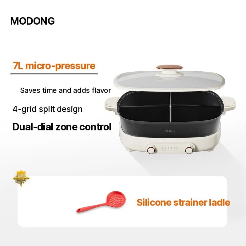 Casserole électrique 7 L avec séparateur ou quatre compartiments, 220 V, poêle divisée