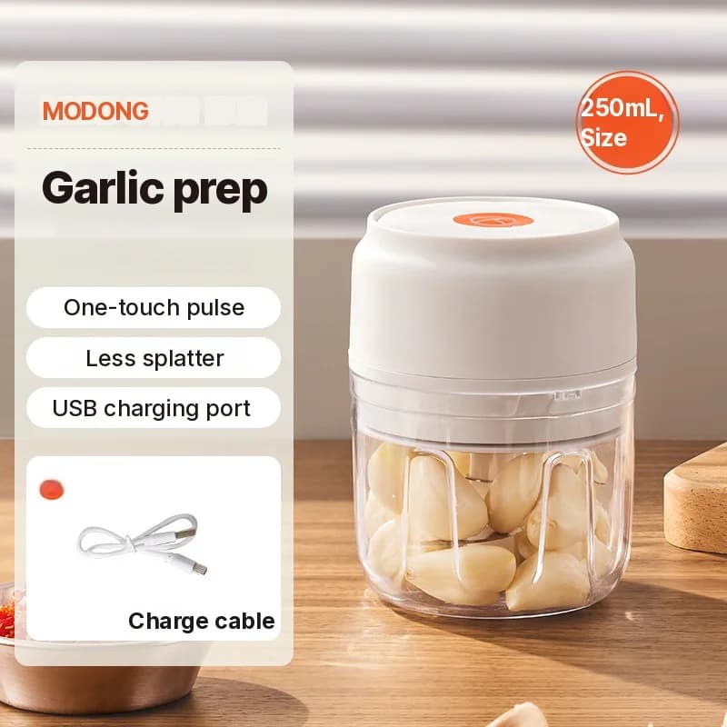 Hachoir à ail électrique portable 250 ml sans fil