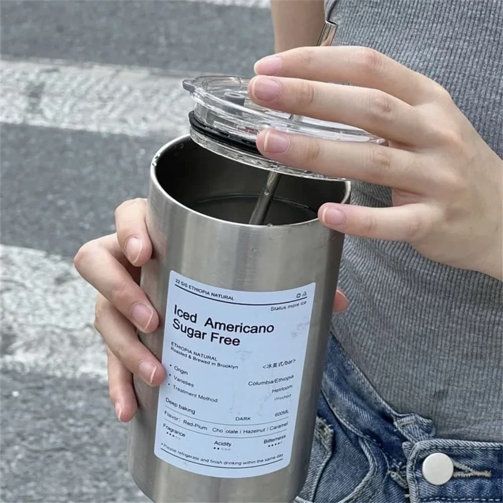 Gobelet thermos à paille 600ml