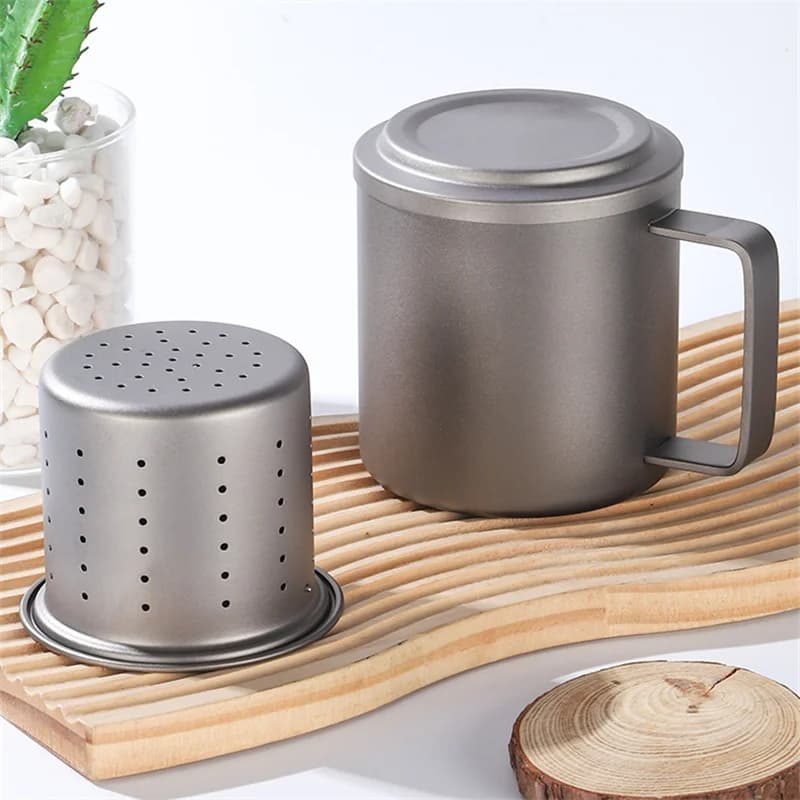 Tasse infuseur à thé en titane pur 450ml