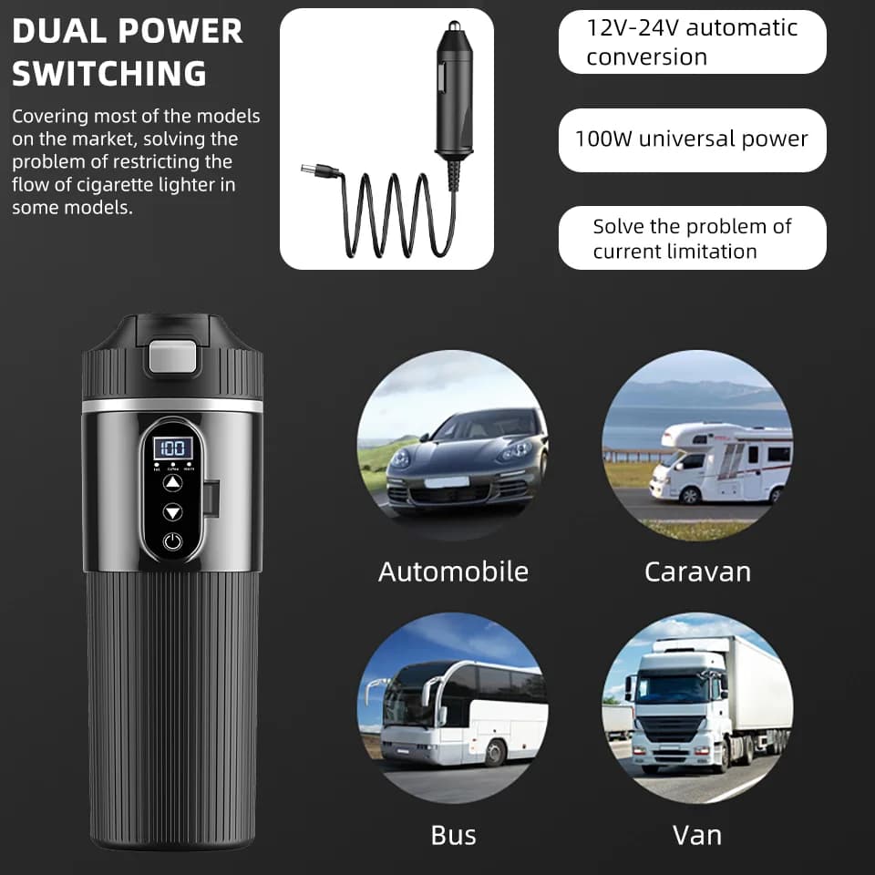 Tasse chauffante électrique 500ml 12V/24V