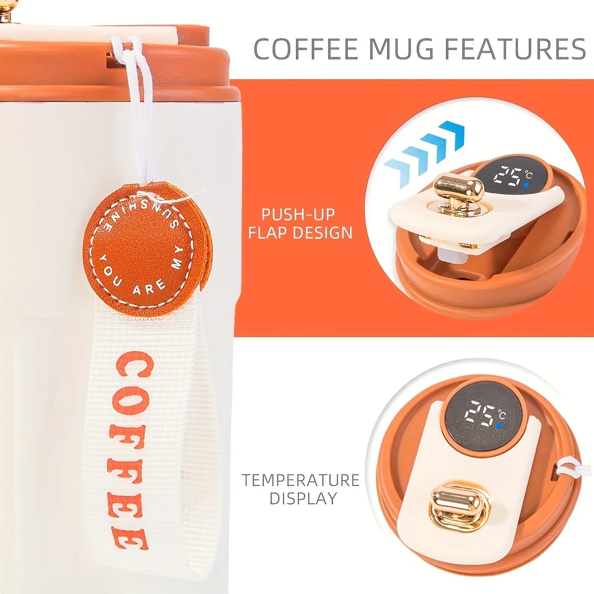 Bouteille thermos 450ml avec affichage de température