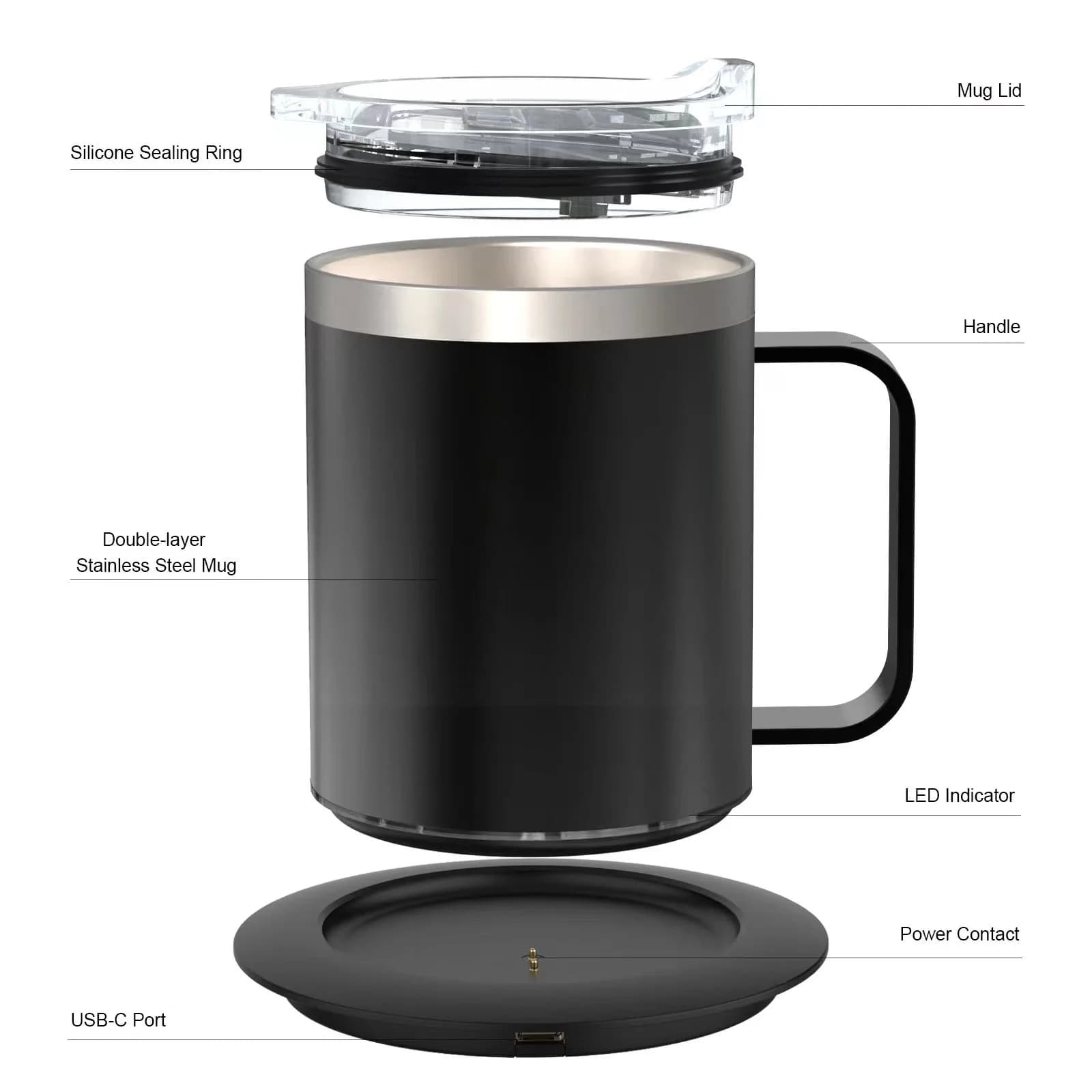 Mug à café chauffant USB 12oz