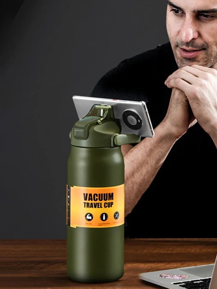 Tumbler thermos d’extérieur avec paille 0.8-1.5L