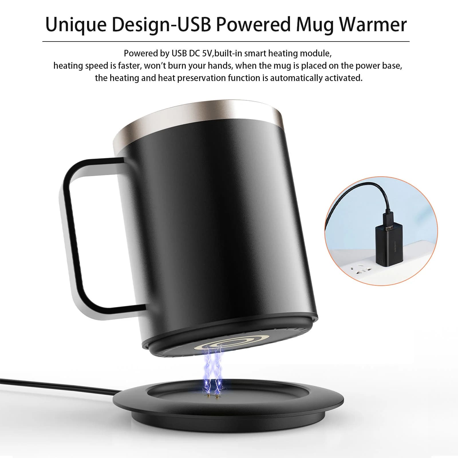 Mug à café chauffant USB 12oz