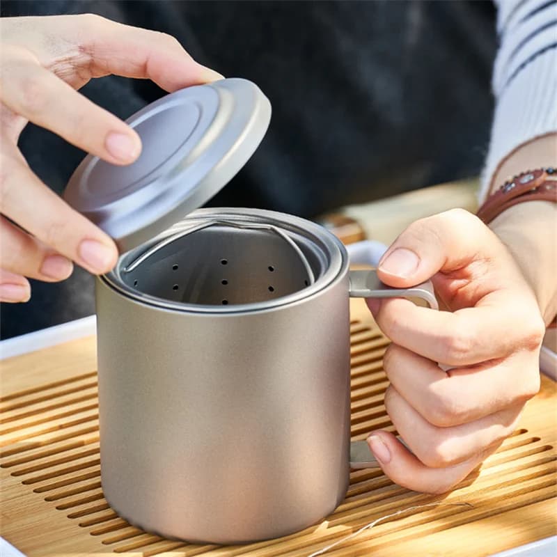 Tasse infuseur à thé en titane pur 450ml